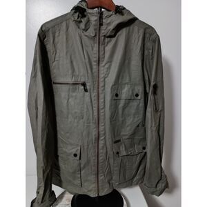 KR3W:  Green Utility Full Zip Up/Snap Button Hooded Jacket, Woman Size M